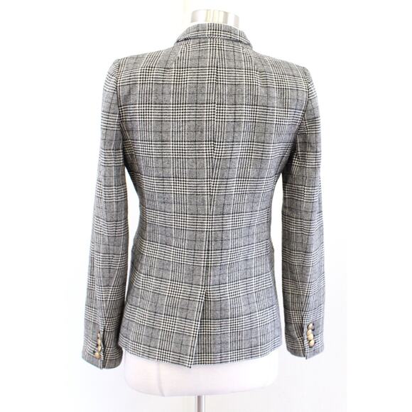 J Crew Regent Blazer in Glen Plaid Size 4 Houndstooth Tweed Wool Blend Jacket - Picture 7 of 8